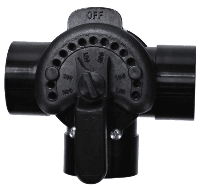 A Pentair 263026 Diverter Assembly Replacement Compool 2 and 3-Way Pool Diverter Valve on a white background.